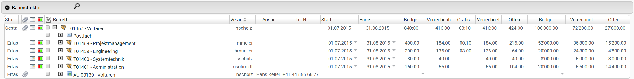 ERP Projektzeiterfassung